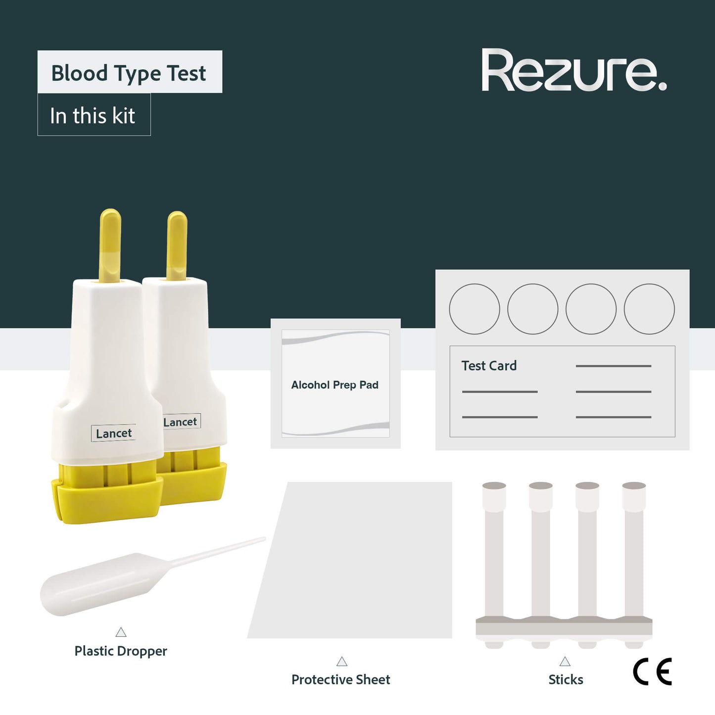 Blood Type Rapid Test Kit for Group A, B, O and Rhesus Factor